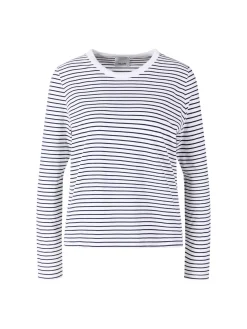 Gestreiftes Langarmshirt Dunkelblau/Weiß