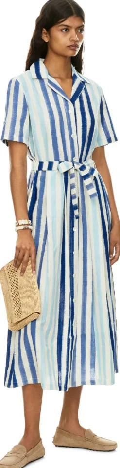 Gestreiftes Midikleid 'Claudia' Blau