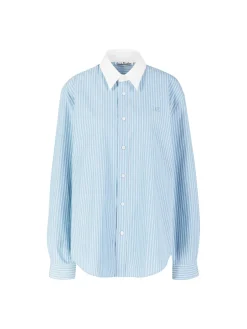 Gestreiftes Oversized Hemd Blau/Weiß