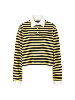 Gestreiftes Poloshirt Gelb