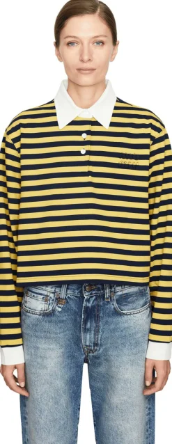 Gestreiftes Poloshirt Gelb
