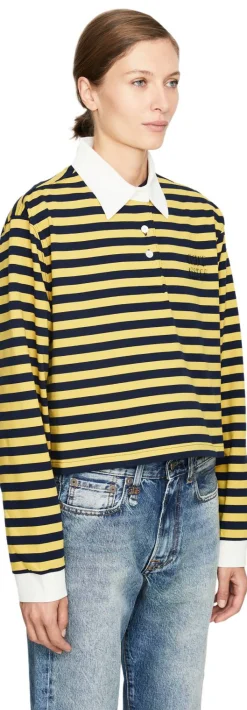 Gestreiftes Poloshirt Gelb