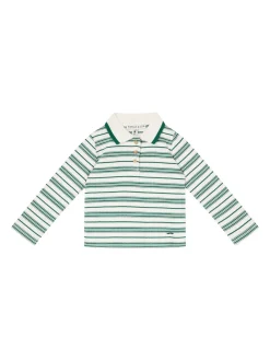 Gestreiftes Poloshirt Grün