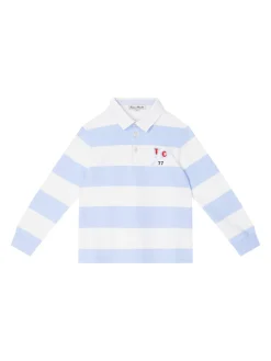 Gestreiftes Poloshirt Hellblau