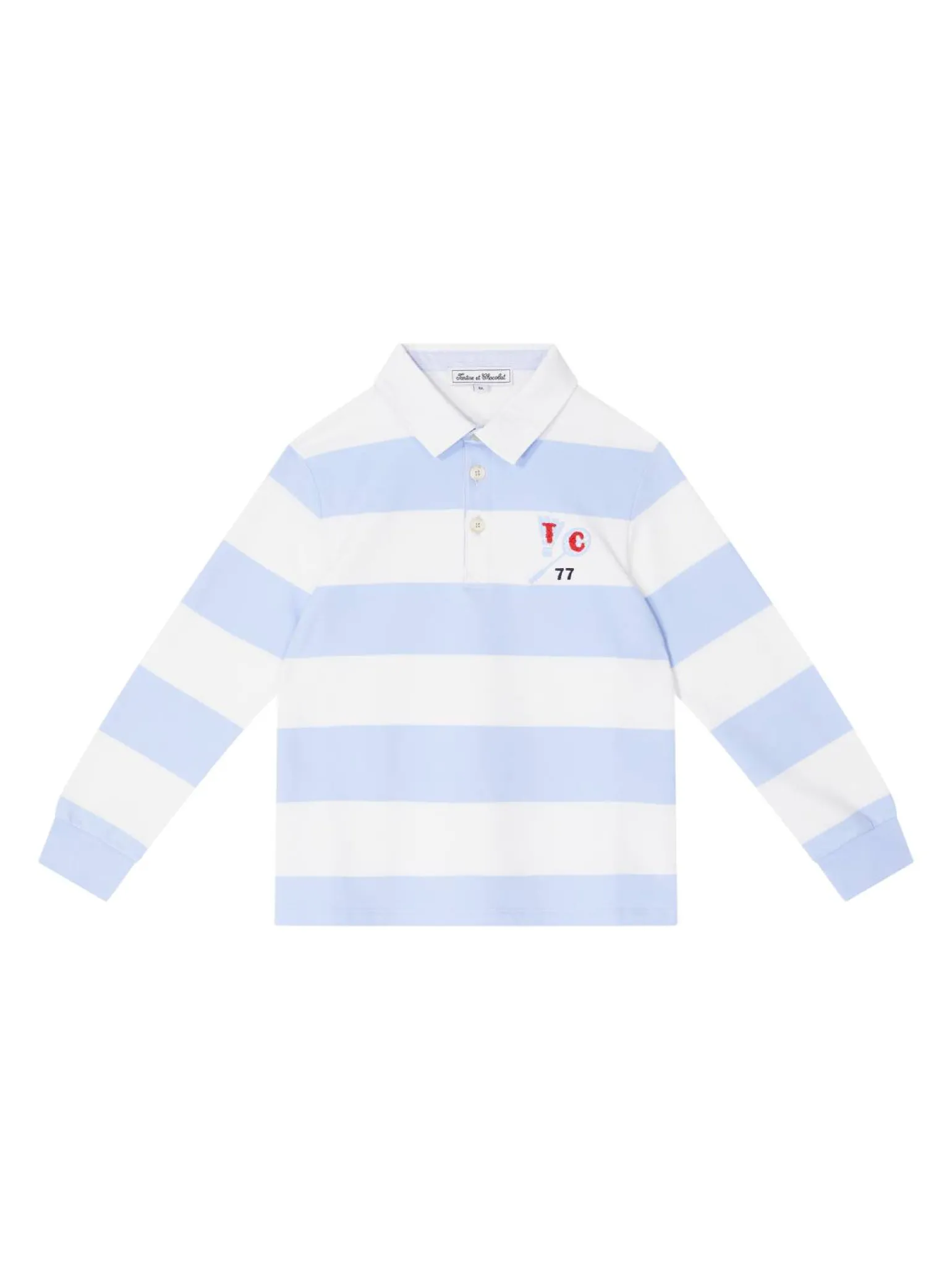 Gestreiftes Poloshirt Hellblau