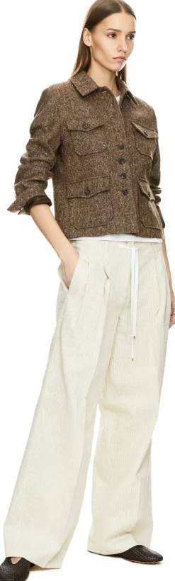 Gestreifte Stoffhose 'Addison' Crème