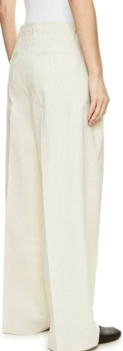 Gestreifte Stoffhose 'Addison' Crème