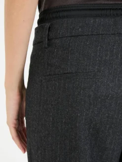 Gestreifte Stoffhose 'Karen' Grau