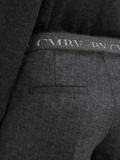 Gestreifte Stoffhose 'Kim' Grau