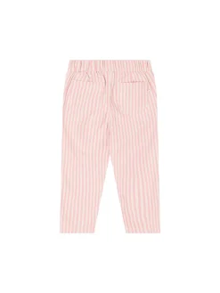 Gestreifte Stoffhose mit Logo-Print Rosa