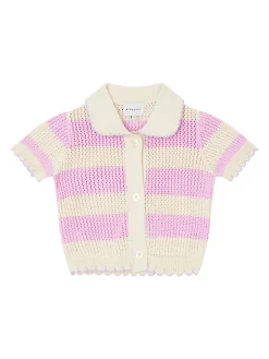 Gestreifte Strickjacke 'Vita' Pink