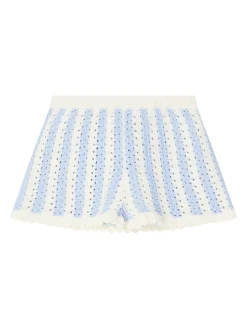 Gestreifte Strickshorts 'Mekylane' Hellblau