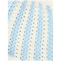 Gestreifte Strickshorts 'Mekylane' Hellblau
