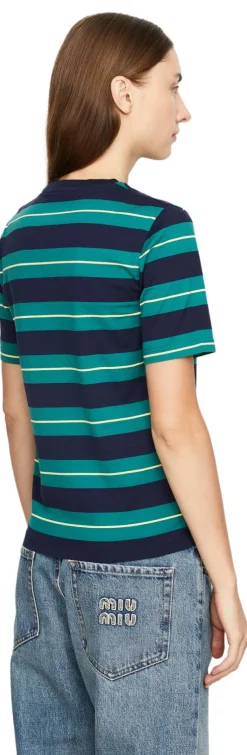 Gestreiftes T-Shirt Blau