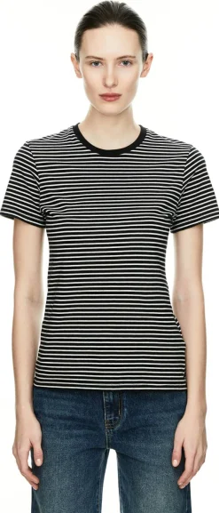 Gestreiftes T-Shirt 'Lana' Schwarz