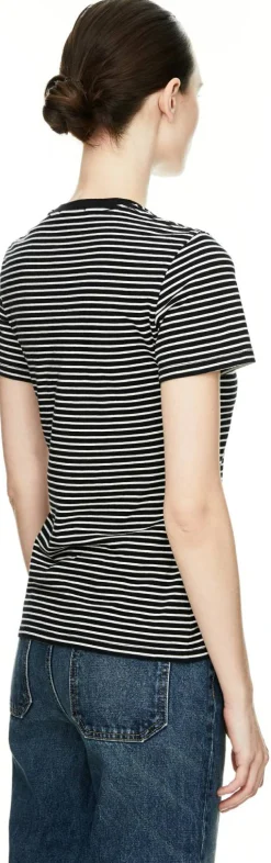 Gestreiftes T-Shirt 'Lana' Schwarz