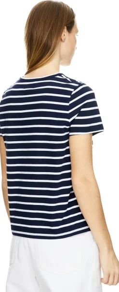 Gestreiftes T-Shirt Marineblau