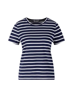 Gestreiftes T-Shirt Marineblau