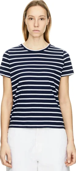 Gestreiftes T-Shirt Marineblau