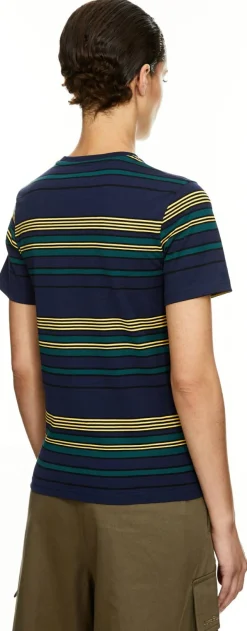 Gestreiftes T-Shirt Marineblau