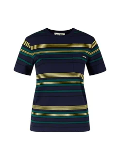 Gestreiftes T-Shirt Marineblau