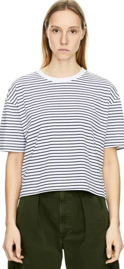 Gestreiftes T-Shirt Weiß