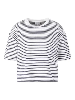 Gestreiftes T-Shirt Weiß