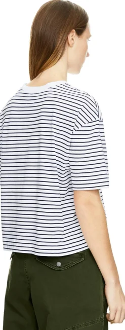 Gestreiftes T-Shirt Weiß