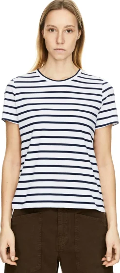 Gestreiftes T-Shirt Weiß