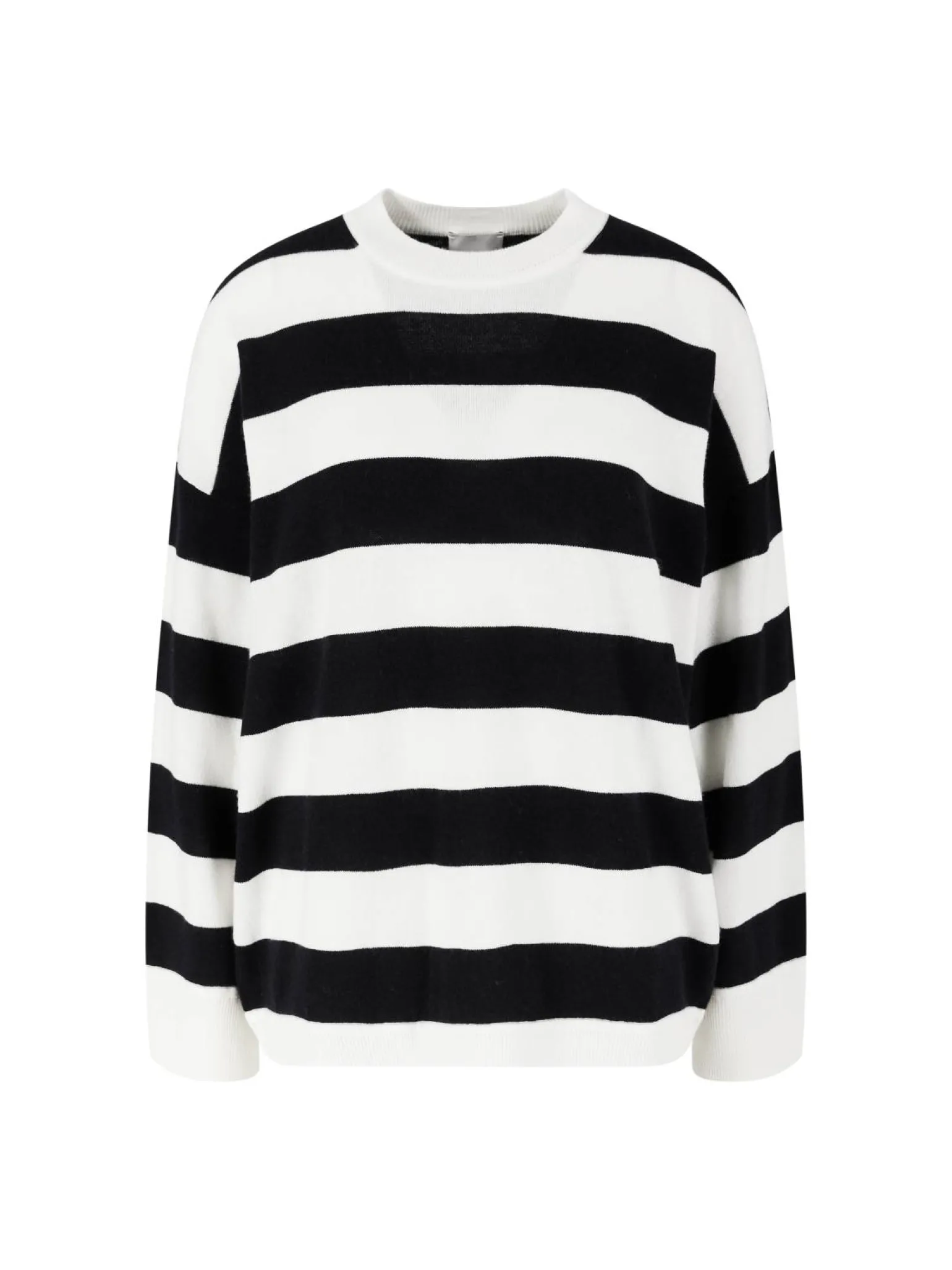Gestreiftes Woll-Cashmere-Pullover Marineblau