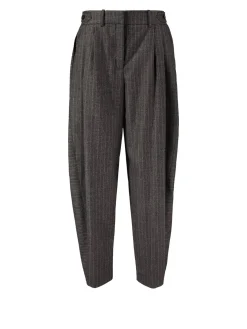 Gestreifte Wollhose Anthrazit