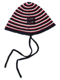 Gestrickter Hut aus Baumwolle Marineblau