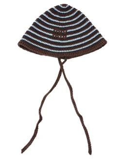 Gestrickter Hut aus Baumwolle Braun