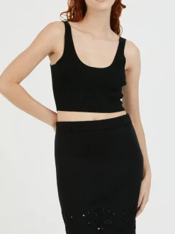 Gestricktes Woll-Tanktop Black