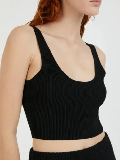 Gestricktes Woll-Tanktop Black