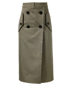 Gestufter Rock Khaki