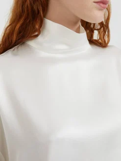 Glänzende Bluse Weiß