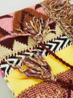 Handgestrickte Patchwork-Trikotbandana Multi