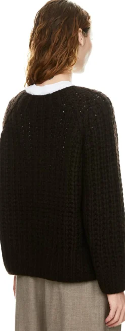 Handgestrickter Cashmere-Seidenpullover 'Valencia' Schokolade