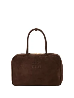 Handtasche 'Beau' aus Veloursleder Dunkelbraun