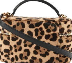 Handtasche 'Gaby' mit Leopard-Print Braun