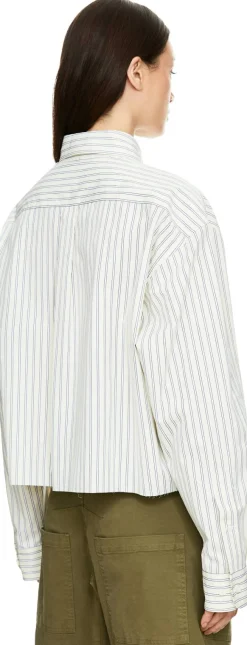 Hemd aus gestreiftem Chambray Beige