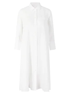 Hemdblusenkleid 'Lena' aus Leinen Weiß