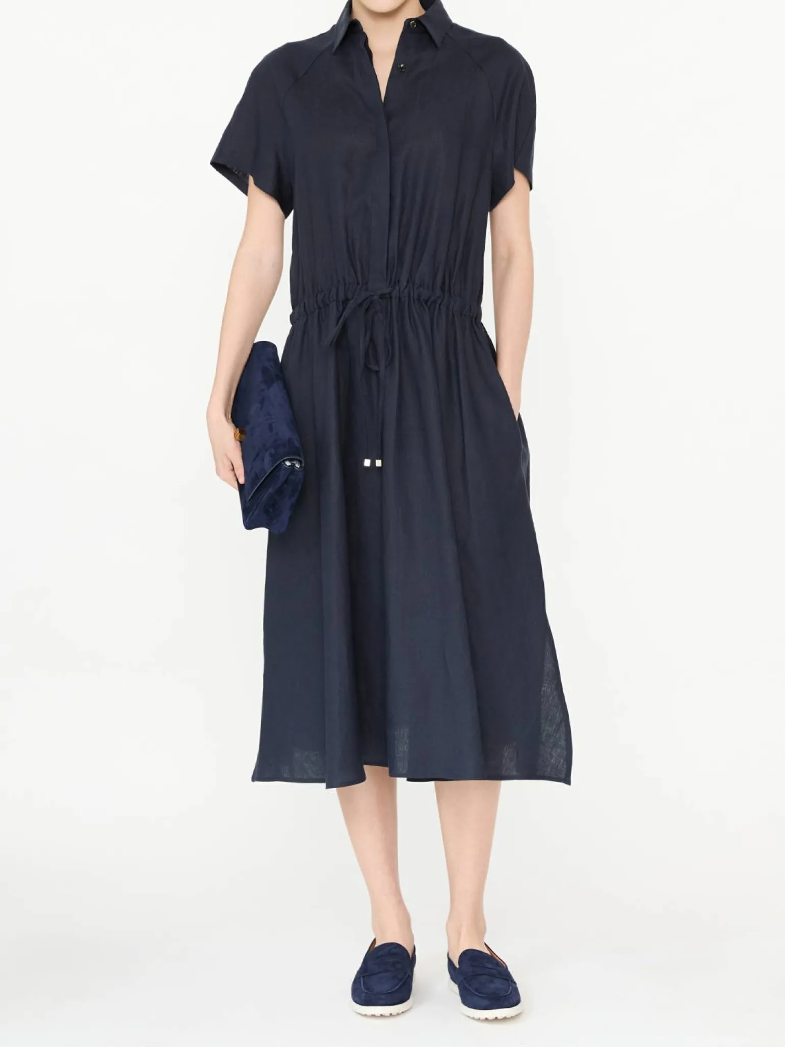 Hemdblusenkleid Marineblau