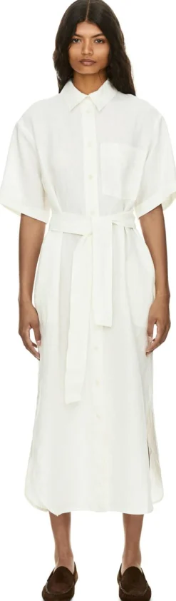 Hemdblusenkleid 'Santaluz' aus Leinen Bianco