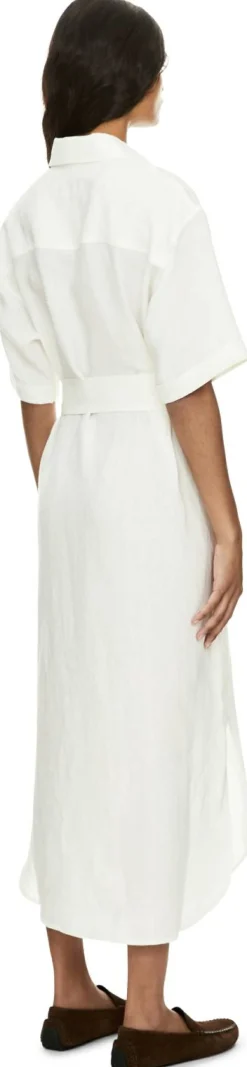 Hemdblusenkleid 'Santaluz' aus Leinen Bianco