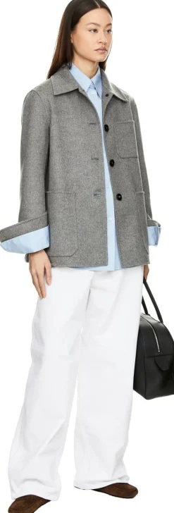 Hemdjacke aus Cashmere Grau