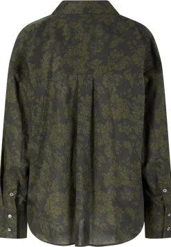 Hemd 'Maila' mit Blumen-Print Dunkelgrün