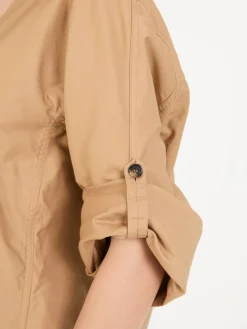 Henley-Bluse Beige