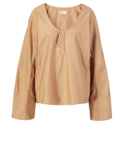 Henley-Bluse Beige